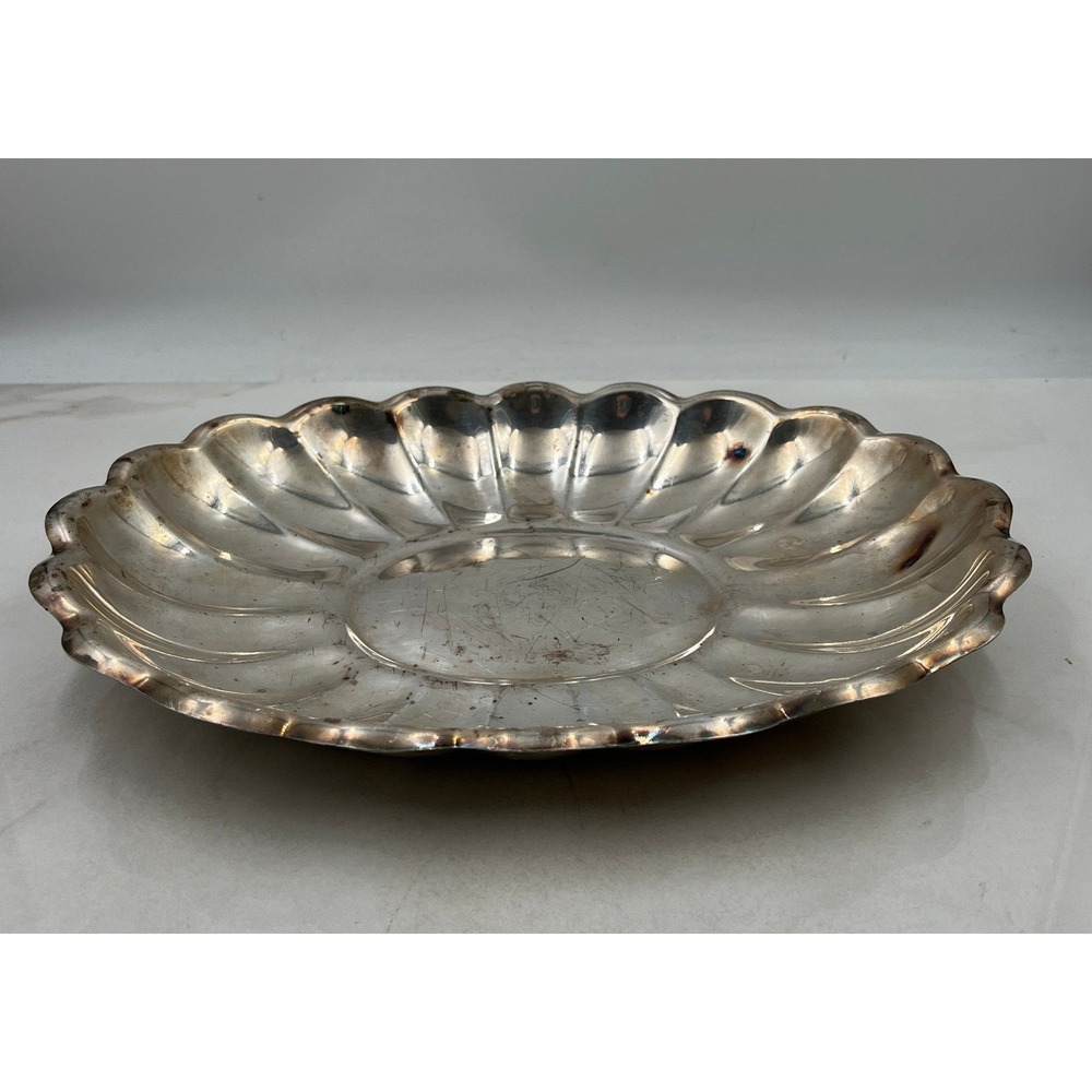 Reed & Barton Silver Plated Scalloped Edge Serving Dish 110